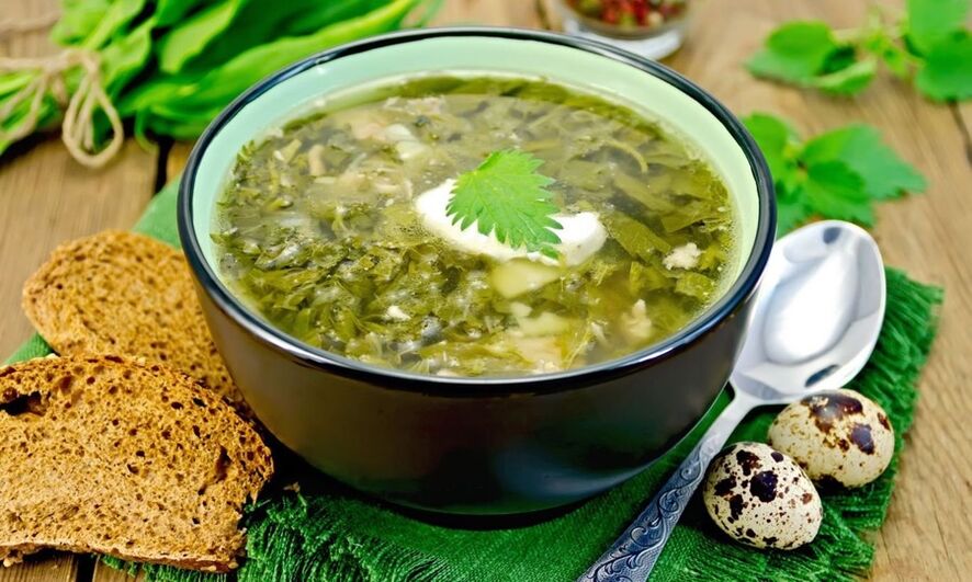 tembel bir diyet için yeşil çorba